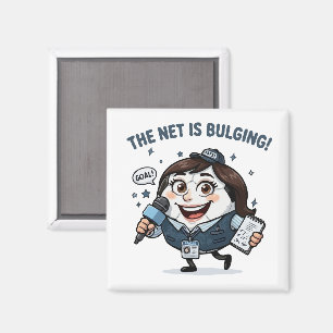 Soccer Reporter Mascot Magnet