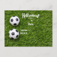 Soccer Retirement Party Invitation on green grass
