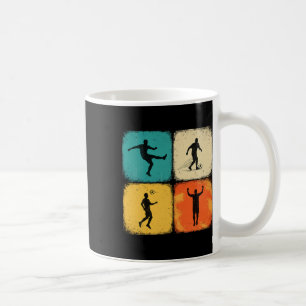Soccer Retro Player Multi-panel Colourful Tile Loo Coffee Mug