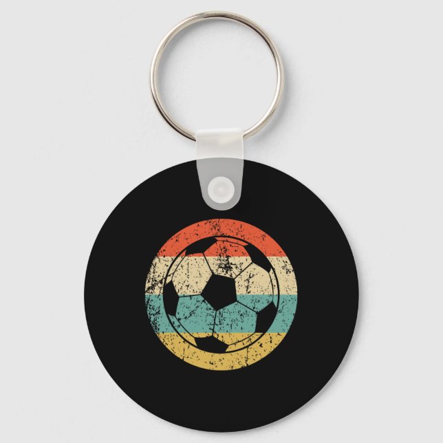 Soccer Retro Soccer Byll  Key Ring (Front)