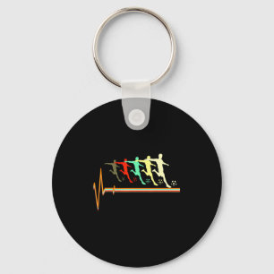 Soccer Retro Vintage Soccer Heartbeat T Shirt  Key Ring