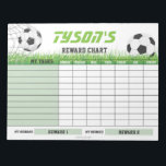 Soccer Reward Chart Personalised Name Task Notepad<br><div class="desc">Add your own tasks on Zazzle editor or leave them blank to write in new tasks on each of your pages. You decide :) Personalised rewards can be added as well or delete them and write them in as needed. Completely customisable to your needs! When you shop at Graphic Love...</div>