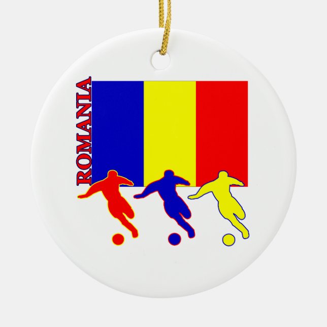 Soccer Romania Ceramic Ornament (Front)