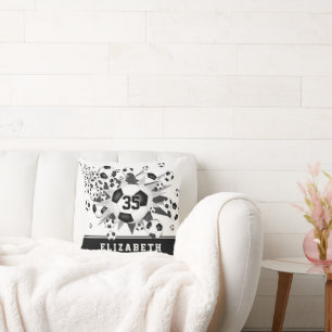 soccer room decor girls sports star cushion