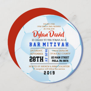 SOCCER ROUND Bar Bat Mitzvah Invitation