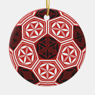 soccer sacred geometry ceramic ornament