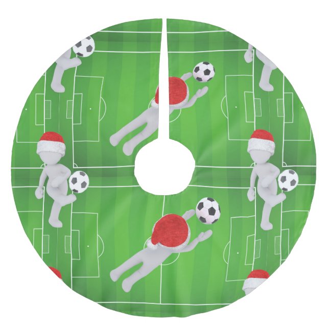 soccer santa christmas tree skirt (Front)