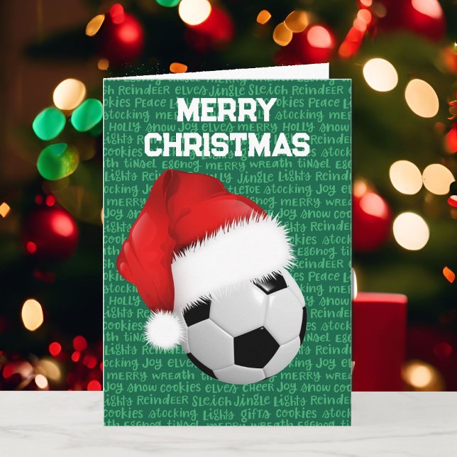 Soccer & Santa Claus Custom Christmas Cards (Creator Uploaded)
