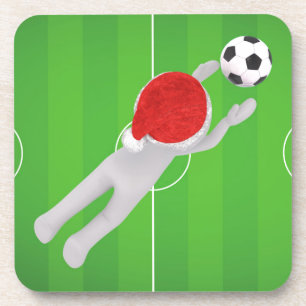 soccer santa coaster