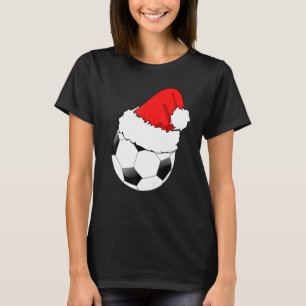 Soccer Santa Hat Christmas Men Women Kids T-Shirt