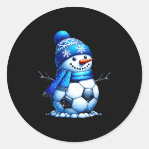 Soccer Santa Hat Snowman Xmas Funny Soccer Lover C Classic Round Sticker
