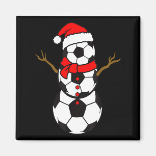 Soccer Santa Hat Snowman Xmas Funny Soccer Lover C Magnet