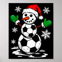 Soccer Santa Hat Snowman Xmas Funny Soccer Lover C
