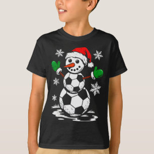 Soccer Santa Hat Snowman Xmas Funny Soccer Lover C T-Shirt