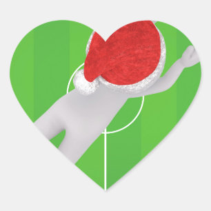 soccer santa heart sticker