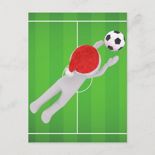 soccer santa holiday postcard (Front)