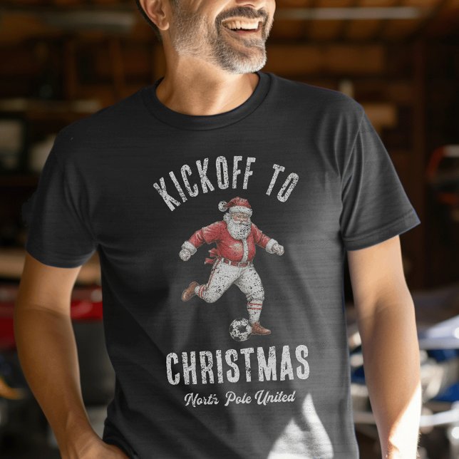Soccer Santa “Kickoff to Christmas” Holiday Tri-Blend Shirt (Creator Uploaded)
