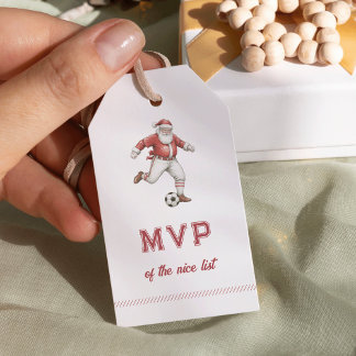 Soccer Santa MVP of the Nice List Christmas Gift Tags