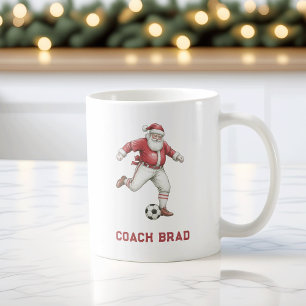 Soccer Santa Personalized Christmas Coffee Mug