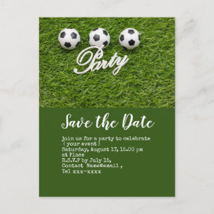 Soccer save the date  ball for Birthday Party  Postcard