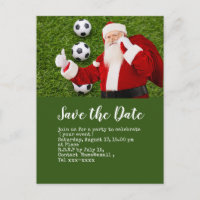 Soccer save the date ball for Christmas Party
