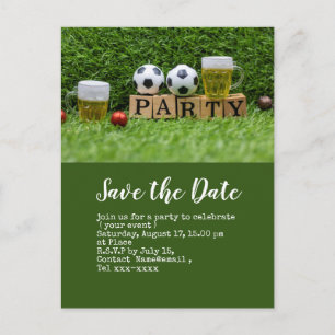Soccer save the date  ball for Welcome Party  Postcard