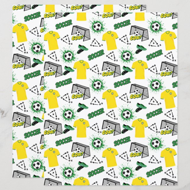 Soccer Scrapbook Paper (Front/Back)
