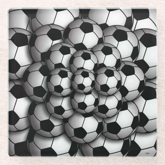 Soccer Season Glass Coaster (Front)