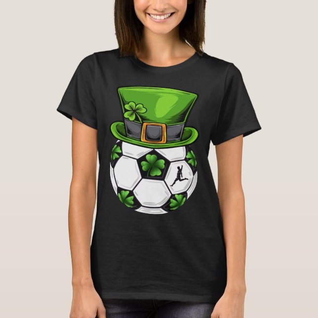 Soccer Shamrock Leprechaun St Patricks Day Boys Ki T-Shirt (Front)