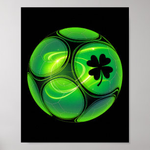 Soccer Shamrock Lucky Clover Irish St Patrick's Da Poster