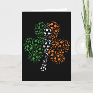 Soccer Shamrock St. Patricks Day Irish Flag Card