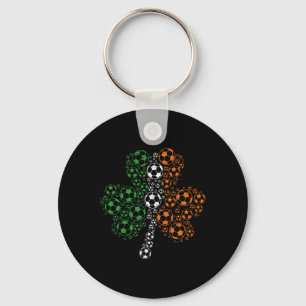 Soccer Shamrock St. Patricks Day Irish Flag Key Ring