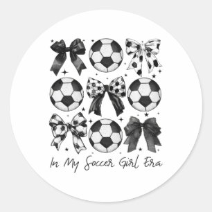 Soccer Shirt In My Soccer Girl Era Retro Groovy So Classic Round Sticker