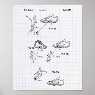 Soccer Shoes 1993 Patent Art - Lined Peper Poster