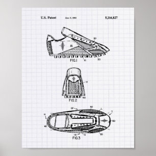 Soccer Shoes 1993 Patent Art - Lined Peper Poster