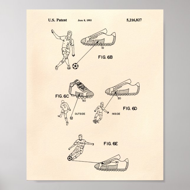 Soccer Shoes 1993 Patent Art - Old Peper Poster (Front)