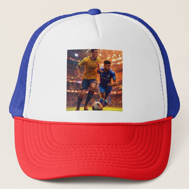 Soccer Showdown: The Duelling Titans Trucker Hat (Front)