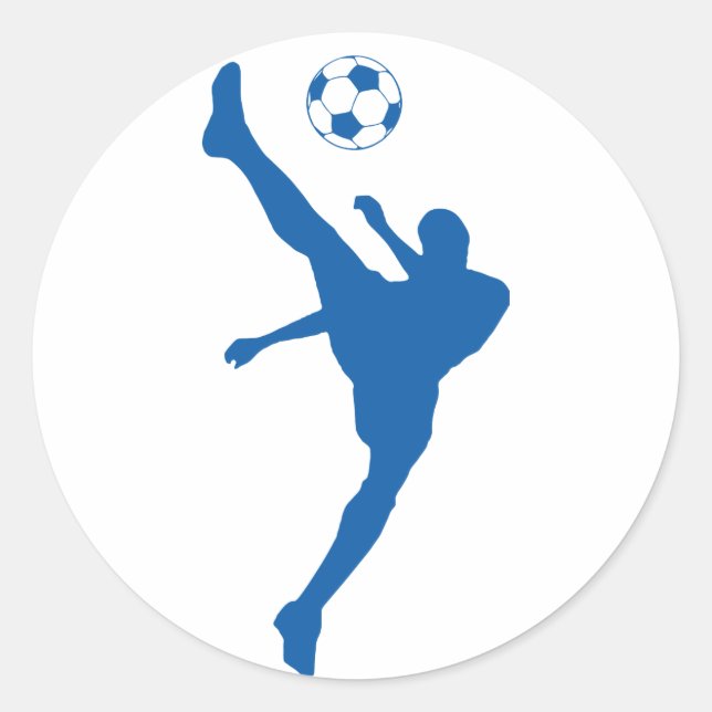 soccer silhouette. classic round sticker (Front)