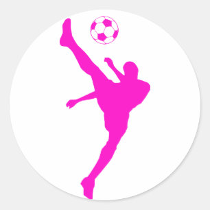 soccer silhouette. classic round sticker