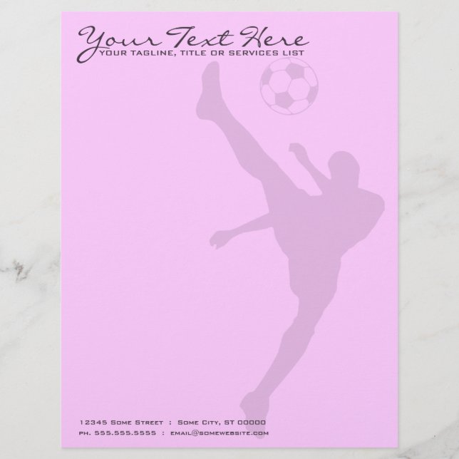 soccer silhouette custom letterhead (Front)