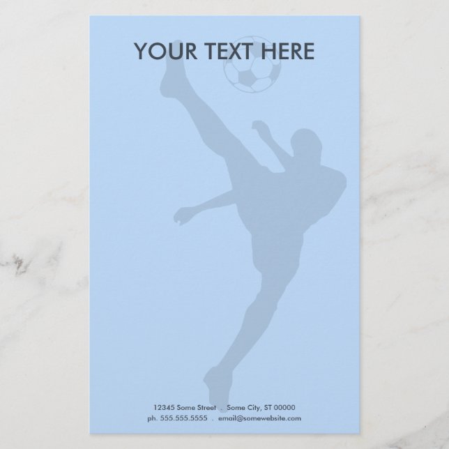 soccer silhouette stationery (Front)