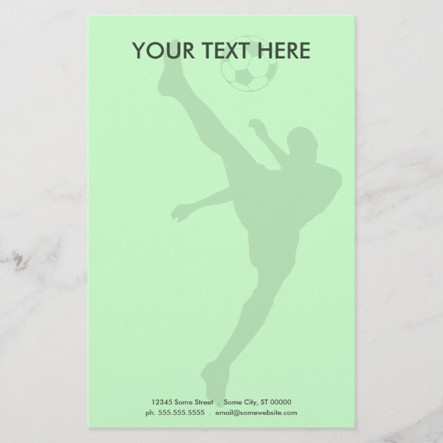 soccer silhouette stationery (Front)