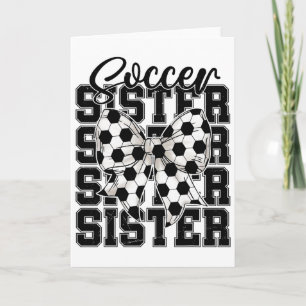Soccer Sister Coquette Bow Soccer Sport Soccer Lov Card