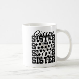 Soccer Sister Coquette Bow Soccer Sport Soccer Lov Coffee Mug