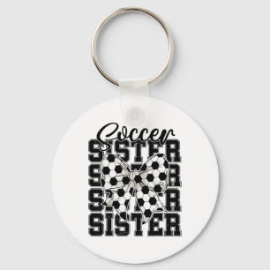 Soccer Sister Coquette Bow Soccer Sport Soccer Lov Key Ring