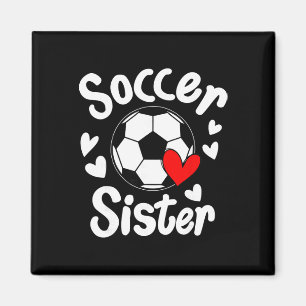 Soccer Sister Heart Big Sister Little Swing Brothe Magnet
