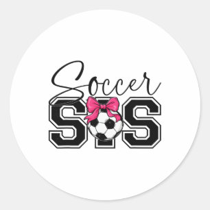 Soccer Sister Heart Big Sister Little Swing Classic Round Sticker