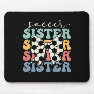 Soccer Sister Vintage Sport Lover Sister Mothers D Mouse Pad