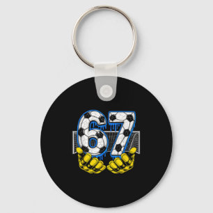 Soccer Six Seven 67 Funny Gen Alpha Meme  Key Ring