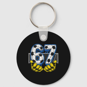 Soccer Six Seven 67 Funny Gen Alpha Meme Key Ring